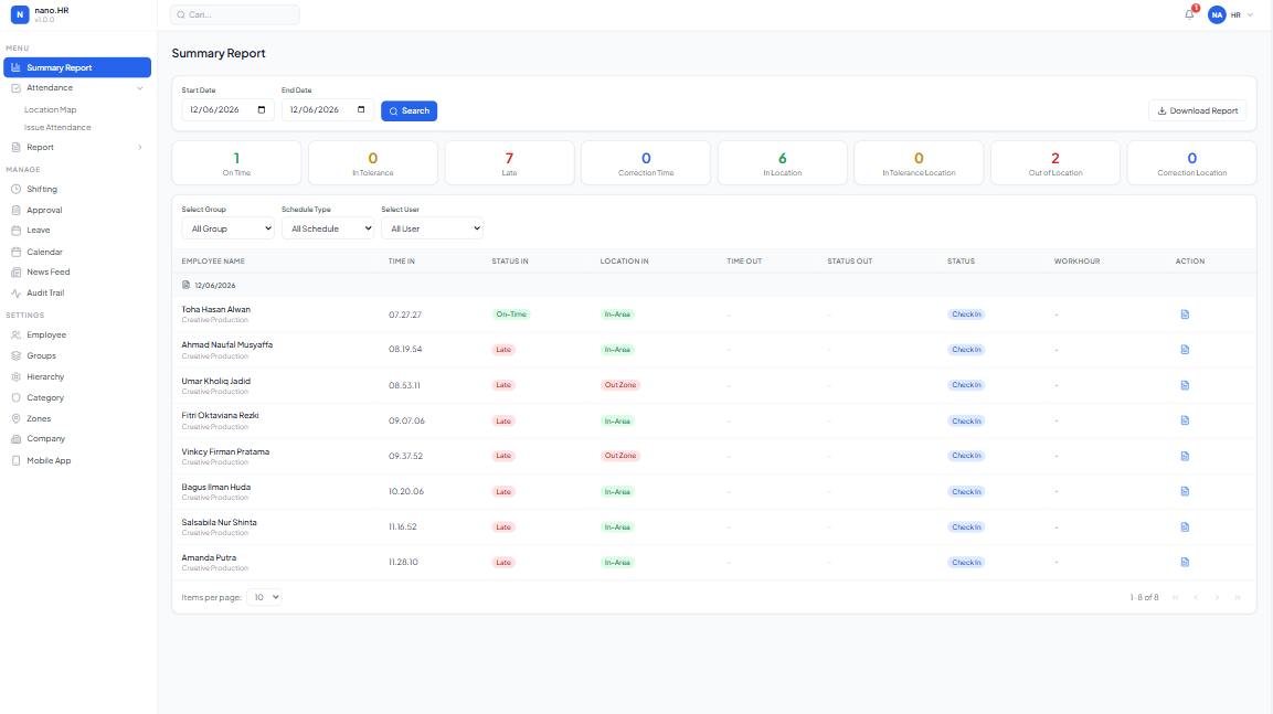 HRIS Nanoidn - Internal Attendance PWA